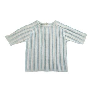 Women's Majestic Vintage Orlon Acrylic Sweater 60s‎ Baby Blue Zipper Knit